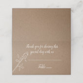 Rose Brown Kraft Hochzeit im Blumenland Vielen Dan Platzkarte (Außenseite Aufgefaltet)