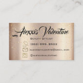 Rose Brown Makeup Brow Lashes Glitzer Tropfen Waxe Visitenkarte (Rückseite)