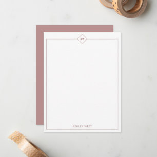 Rose Brown Minimalistische persönliche Schreibwa Mitteilungskarte