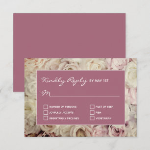 Rose Brown Mulberry RSVP Cards Rose Hintergrund Karte