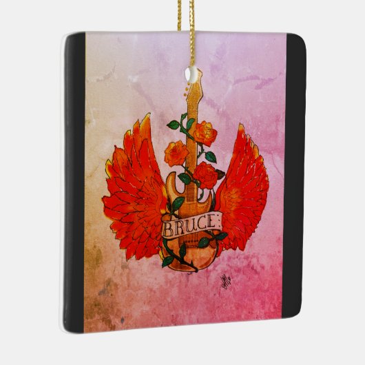 Rose Bruce Fender Guitar Rock & Roll Keramikornament (Rechts)