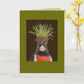 Rose-Brustschnabel/Grasklumpkarte Karte (Gelbe Blume)