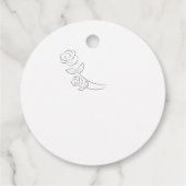 Rose Bud Modern Black and White Vielen Dank Geschenkanhänger (Rückseite)