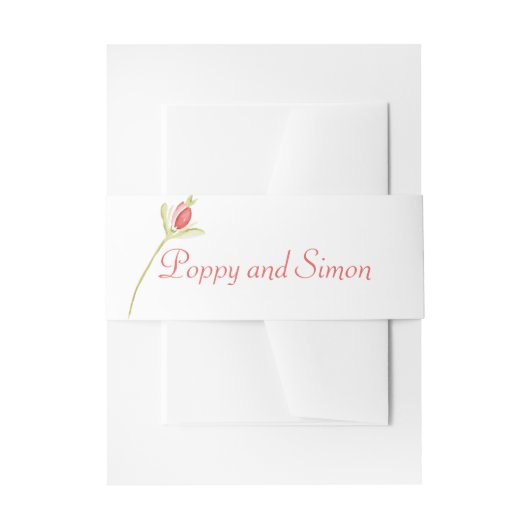 Rose Bud Wedding Einladungsbanderole (Vorderseite Beispiel)