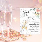 Rose Budget Brunch Bubbly Bridal Dusche Einladung Flyer