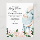 Rose/Budget Kinderdusche Einladung. Flyer (Vorne)