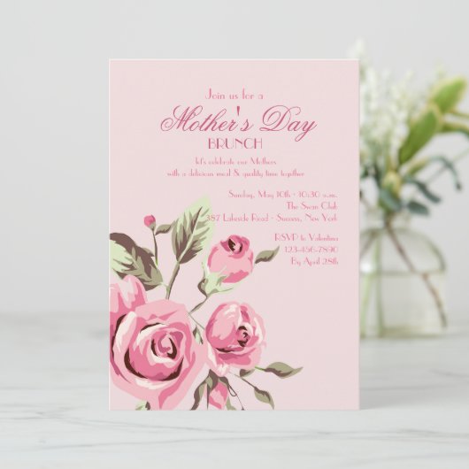 Rose Buds Einladung (Stehend Vorderseite)