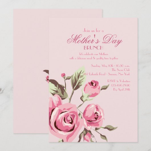 Rose Buds Einladung (Vorne/Hinten)