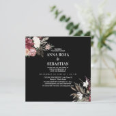 *~* Rose Burgandy Floral AR15 UAWG + WEDDING Einladung (Stehend Vorderseite)