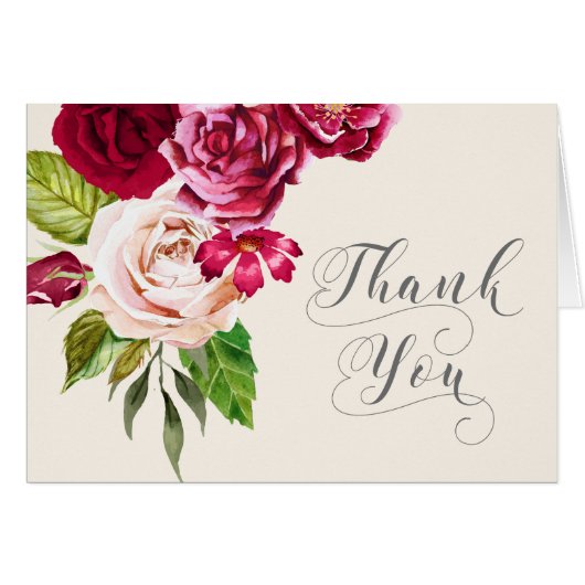 Rose Burgund/Cream Wedding Danke, ID584 (Vorderseite (Horizontal))