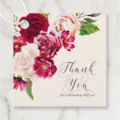 Rose Burgund/Cream Wedding Danke, ID584 Geschenkanhänger (Vorderseite)