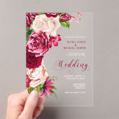 Rose Burgund/Cream Wedding ID584 Acryleinladungen (Insitu (Handheld))