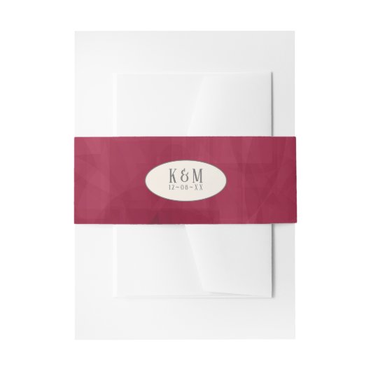 Rose Burgund/Cream Wedding ID584 Einladungsbanderole (Vorderseite Beispiel)