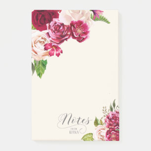 Rose Burgund/Cream Wedding ID584 Post-it Klebezettel