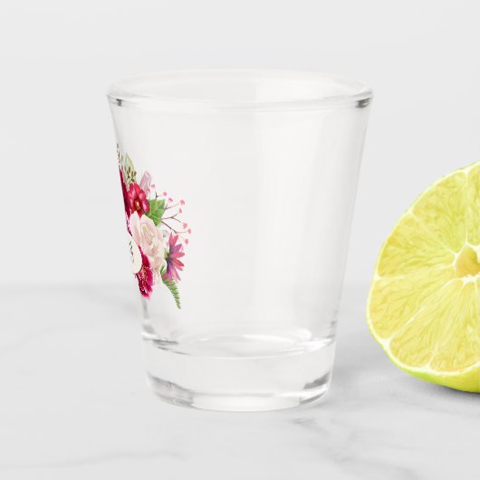 Rose Burgund/Cream Wedding ID584 Schnapsglas (Rechts)