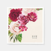 Rose Burgund/Cream Wedding ID584 Serviette (Vorderseite)