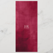 Rose Burgund/Cream Wedding Menu ID584 Menükarte (Rückseite)