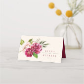 Rose Burgund/Cream Wedding Table ID584 Platzkarte (Rückseite)