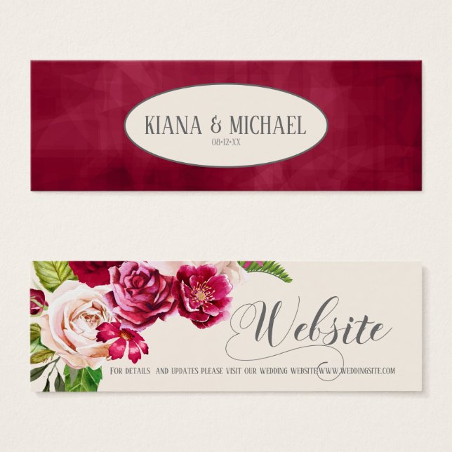 Rose Burgund/Cream Wedding Website ID584 (Vorne & Hinten)