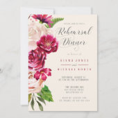 Rose Burgund/Creme Probe Abendessen ID584 Einladung (Vorderseite)