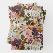 Rose Burgund & Kupfer Blütenblütenblüte Geschenkpapier Set (Beispiel)