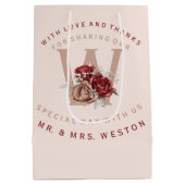 Rose Burgund und Blush Vielen Dank Mittlere Geschenktüte (Rückseite)