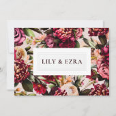 Rose Burgund und Rose Save The Date (Vorderseite)