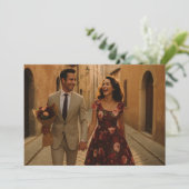 Rose Burgund und Rose Save The Date (Stehend Vorderseite)