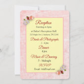 Rose Burgund Yellow Floral Wedding Einladung (Rückseite)