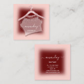 Rose Burgundy Fashion Boutique Shop Kleiderhanger Quadratische Visitenkarte (Vorne/Hinten)