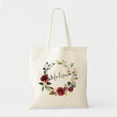 Rose Burgundy Name des Blumenkranzes Tragetasche (Vorne)