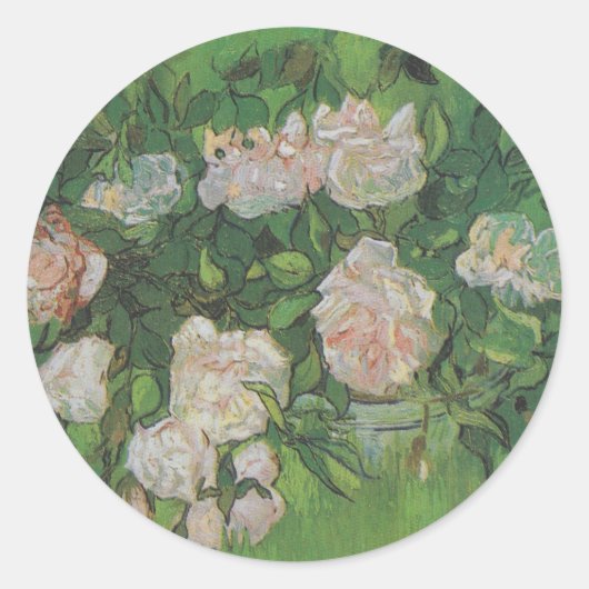 Rose Bush von Vincent Van Gogh Runder Aufkleber (Vorderseite)