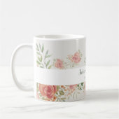 Rose Bush Wasserfarbe Kunst Mit Monogramm Kaffeetasse (Links)