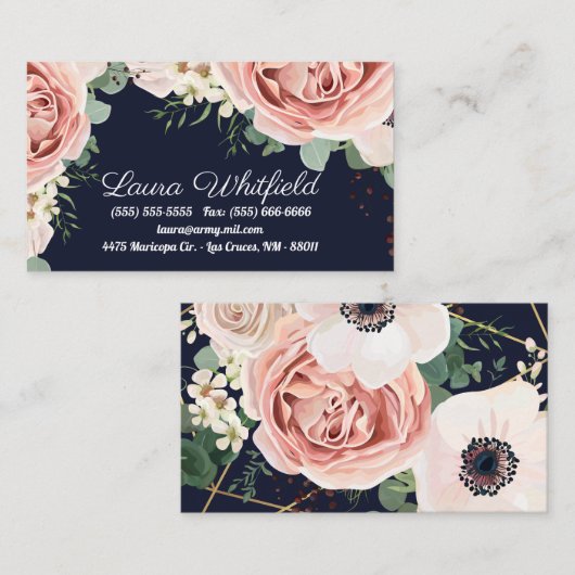 Rose "Business Card Geometric Garden" Visitenkarte (Vorne/Hinten)