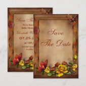 Rose & Butterfly Babydusche Save the Date (Vorne/Hinten)