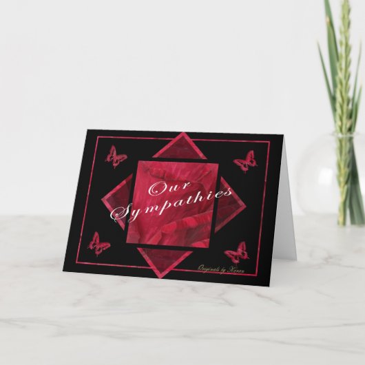 Rose-Butterfly-Beileid - anpassen Karte (Vorderseite)