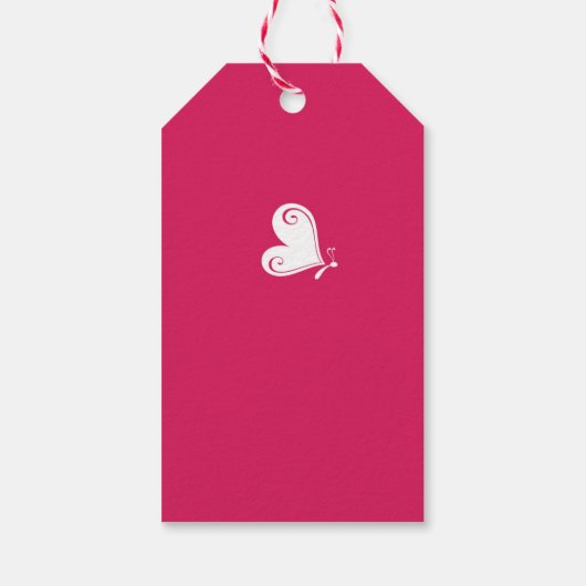 Rose Butterfly Brautparty Geschenkanhänger (Rückseite)