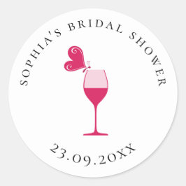 Rose Butterfly Brautparty Runder Aufkleber