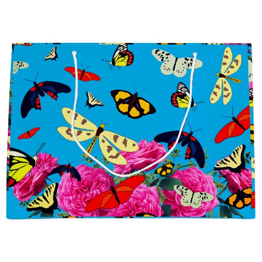 Rose Butterfly Große Geschenktüte (Vorderseite)