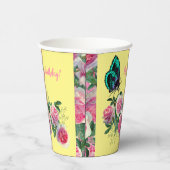 Rose Butterfly Happy Geburtstagspapier Cups Pappbecher (Rechts)