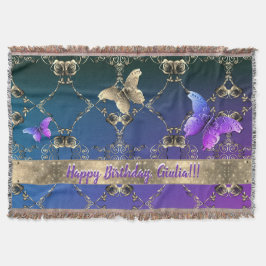 Rose Butterfly Lila Decke