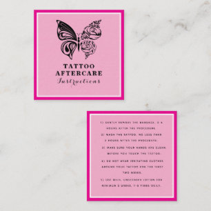 Rose Butterfly Tattoo Aftercare Instructions Quadratische Visitenkarte
