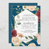 Rose Butterfly Wasserfarben Land Florenkoralle Einladung (Vorne/Hinten)