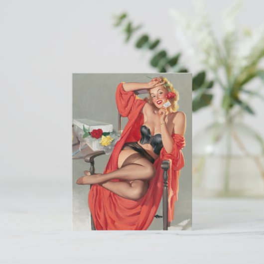 Rose Button Postkarte (Stehend Vorderseite)