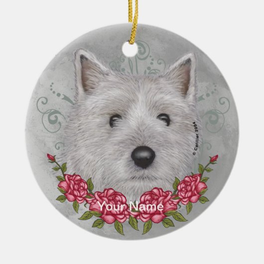 Rose Cairn Terrier Ornament (Vorne)