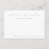 Rose Calligraphy Advice & Wishings Card Begleitkarte (Vorderseite)