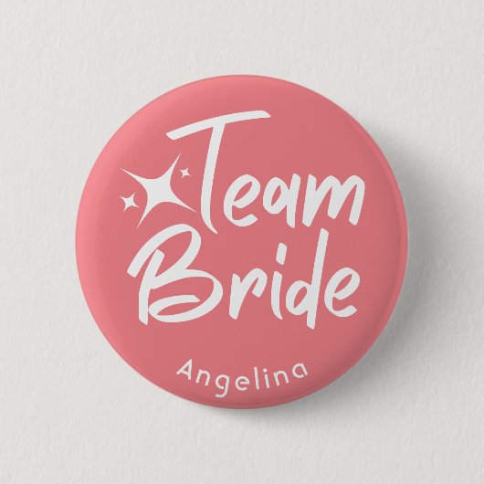 Rose Calligraphy Team Bridge Personalisiert Button (Vorderseite)