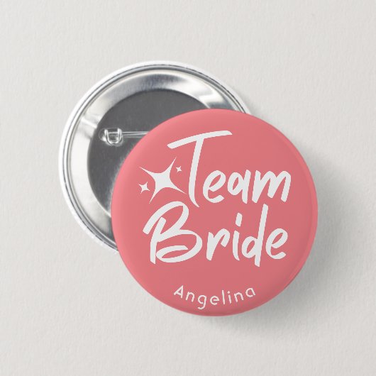 Rose Calligraphy Team Bridge Personalisiert Button (Vorne & Hinten)