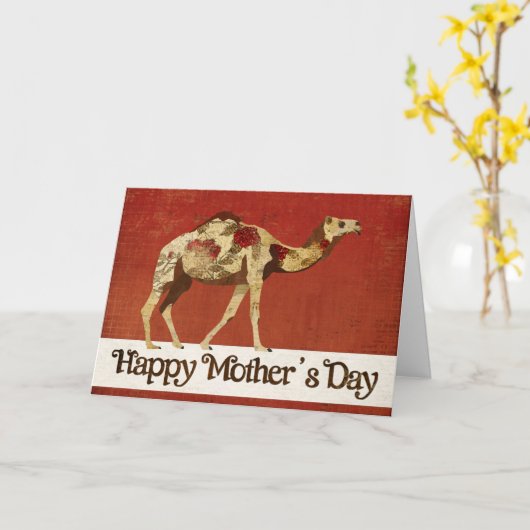 Rose Camel Muttertagskarte Karte (Gelbe Blume)