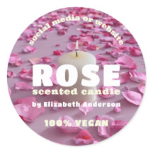 Rose Candle Classic Round Aufkleber